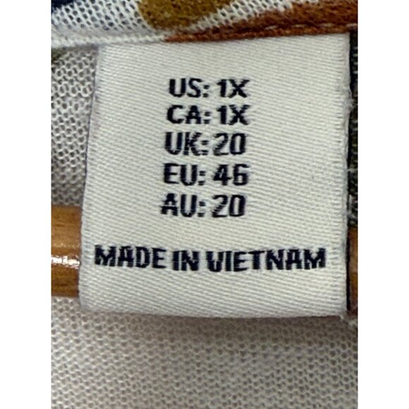 Rachel Zoe 100% Linen Plus Size 1X Floral 3/4 sleeve Scoop Neck Shirt Top - Picture 5 of 7